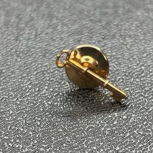 Gold Tone Key Brooch Pin